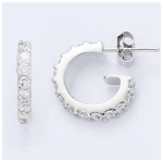 Les Tr&eacute;sors De Lily [G1087] - h&otilde;bedased r&otilde;ngask&otilde;rvar&otilde;ngad 'D&eacute;esse' H&otilde;bevalge (roodiumiga kaetud) - 12x2 mm valge