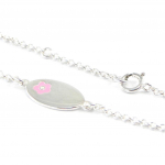 Les Tr&eacute;sors De Lily [G5647] - Gourmette Argent 'Bambino Flora' Heleroosa