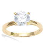 Solitaire Plaqu&eacute; Or 'Unique' blanc dor&eacute; - 8 mm 52 kuld