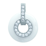 Les Tr&eacute;sors De Lily [L5007] - h&otilde;bedane ripats 'Sissi' valge (keraamiline) roodiumiga kaetud - 15x11 mm valge