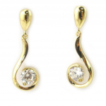 Les Tr&eacute;sors De Lily [M6187] - kullatud k&otilde;rvar&otilde;ngad 'C&acirc;lin' Kuldne valge - 21x7 mm kuld