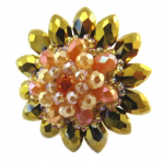 Lily-Crystal [P4418] - Bague artisanale 'Callas' orange dor&eacute; - 4 cm pruun