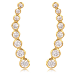 Les Tr&eacute;sors De Lily [Q2617] - kullatud k&otilde;rvar&otilde;ngad  Sissi  valgest kullast - 25x3 mm valge