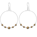 Lily-Crystal [Q4303] - K&auml;sit&ouml;&ouml;na valmistatud h&otilde;bedast unakiidist 'Mineralia' h&otilde;bek&otilde;rvar&otilde;ngad - 50 mm 6x6 mm roheline