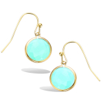 Les Tr&eacute;sors De Lily [Q6845] - Boucles Plaqu&eacute; Or 'Cl&eacute;opatra' turquoise dor&eacute; (milky) - 10 mm t&uuml;rkiissinine