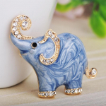 Uusim armas v&auml;ike elevandikujuline emaili tekstuuriga pross s&auml;rav kristallpross naistele lastele sall riided ehted sinine