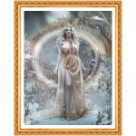 5D DIY Teemanthaldja mustriga Teemantmaal Ristpistes T&uuml;druku portree Ringestone kaunistus 20X30CM