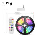 Nutikas Bluetooth APP LED-valgustid 5M 10M 5050 RGB LED ribalamp Neoonlint Tuppa Kodu Peokapp TV Taustavalgustus Dekoratsioonivalgustus EU Adapter 5M EU Plug No Waterproof