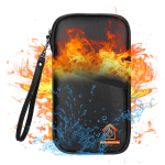 Tulekindel dokumendikott passihoidja tulekindel ja veekindel rahakott silikoonkattega must