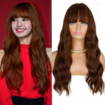 MERISIHAIR s&uuml;nteetiline kuumakindel naiste parukas tukkidega Ombre punane pruun Cosplay pikkade laineliste lokkis juustega Lolita parukas