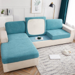 Veekindel diivani istme kate padja kate paks žakaarv&auml;rvi tahke pehme veniv diivani katted Funiture Protector diivan istme lina m&ouml;&ouml;bli kaitse enlarge size-3 j&auml;rve sinine v&auml;rv