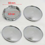 4 x 63 mm 68 mm universaalne kroomh&otilde;bedane autorataste keskpunktide rummu korgi kattekomplekt