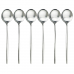 Matt 6 tk kullast roostevabast terasest lusikad supilusikas pika varrega magustoidulusikas riisipudru salati jaoks h&otilde;be