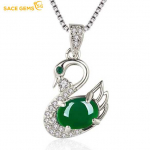 SACE GEMS klassikaline vasesulamist tsirkoon naiste luige ripats kaelakee moekingitus roheline