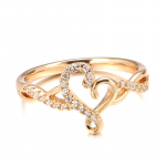 Kinel Romantic Rose Gold Color Love Heart S&otilde;rmused Naistele L&auml;ikiv tsirkoonist abielus&otilde;rmus 6 roosa kuldne v&auml;rv