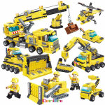 Ehitusplokid M&auml;nguasjad Tehniline veoauto m&auml;nguasi lastele Buldooser Ekskavaator Hariv m&auml;nguasi lastele &uuml;le 6-aastastele lastele S&uuml;nnip&auml;evakingitused Engineering-693Pcs