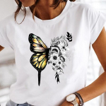 Butterfly Armas armas suvine mood naiste prinditud T-s&auml;rk L&uuml;hikeste varrukatega Naiste riietus vabaaja graafiline T-s&auml;rk S