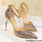 BIGTREE Euroopa ja Ameerika stiilis &otilde;hukese kontsaga k&otilde;rge madala suuga terava otsaga litrid &uuml;he joonega naiste sandaalid 35 &scaron;ampanjav&auml;rvi