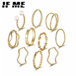 iF ME 10 tk/komplekt Lihtne kulds&otilde;rmuste komplekt Pearl Wave Twist s&otilde;rmused naistele Ehted Moeaksessuaarid