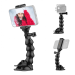 16cm/6.3in Paindlik iminappkinnitus Tuuleklaasi iminapp Telefonikinnitus 360&deg; P&ouml;&ouml;ratav 1/4 tolli must