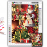 Ristpistekomplekt DIY teemanttikandid j&otilde;ulupuu J&otilde;uluvana lumememm teemantmaal Kodukaunistus Full Round 20X30CM