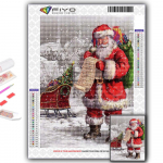 T&auml;ielik 5D teemantmaaling j&otilde;ulupuu J&otilde;uluvana lumememm 5D teemantmaal Full Round 20X30CM