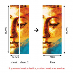 Seinamaali kleebised Kunstuks Shakyamuni Buddha l&uuml;kanduks Elutuba Kodusisustus Tapeet Seinapilt Koori ja kleebi 38.5cmX200cmX2pcs