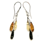 Les Tr&eacute;sors De Lily [R5542] - K&auml;sitsi valmistatud h&otilde;bedast k&otilde;rvar&otilde;ngad  Inspiration  Amber 3 h&otilde;bedast tooni (roodiumiga kaetud) - 30x9mm pruun