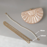 Naine, uus rahakott, mood, tahke akr&uuml;&uuml;lbeež, pidulik vanaaegne &otilde;htukotid &scaron;ampanja poolringikujuline sidur, pulm, naiste vabaaja k&auml;ekott 18.5CM &scaron;ampanjav&auml;rvi