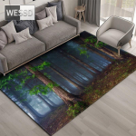 Looduslik maastik 3D vaip elutuppa Roheline mets juga Maastikuvaip Magamistoa libisemisvastane vaip vannitoas Suur 160x200cm 1pcs