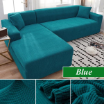 Diivani kate elutoa jaoks Paks elastne polaarfliis 1/2/3/4 istekohaga L-kujuline nurgadiivani kate diivanile, pikali 1 Seater 90-130cm sinine