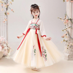 T&uuml;druk Hanfu iidne kost&uuml;&uuml;m lapsed Hiina stiilis v&auml;ikese t&uuml;druku kleit Tang kleit printsessi seelik rahvariided lapsed S &scaron;ampanjav&auml;rvi