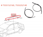Vasaku ja parema k&uuml;lje katuse tilkvormimisliistude komplekt 2007-2011 Toyota Yarise sedaanile