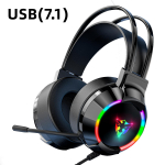 Uus 7.1 kanaliga mikrofoniga USB-m&auml;ngupeakomplekt, suured k&otilde;rvaklapid, mis kuulavad helidebatti Vastupidavad k&otilde;rvaklapid USB（7.1）