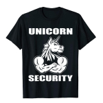 Unicorn Security Maagiline Naljakas klassikaline vintage T-s&auml;rk Lahedad puuvillased meeste topid T-s&auml;rgid Kohandatud &uuml;lisuured T-s&auml;rgid S must