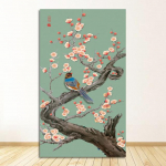 Maalimine Ilus Taim Suur Plakat ja Prinditud Abstraktne Kunst Seina Pilt Elutuppa K&ouml;&ouml;ki Hiina Ginkgo Lill Lind L&otilde;uend 20cm&times;40cm NoFrame