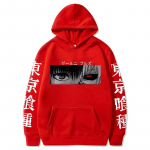 Uus Fashoin s&uuml;gistalv naiste meeste dressipluus pikkade varrukatega Anime Tokyo Ghoul Printing kapuutsiga t&auml;navar&otilde;ivad Unisex vabaaja kapuutsidega Pullover Top XS punane