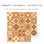 Telliskleebised Seinakleebis 3-suurusega PVC ruudukujuline magamistoa kaunistamine elutuba 10*10cm24PCS