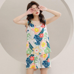 Suvine naiste pidžaamakomplekt Varrukateta vestiga l&uuml;hikesed p&uuml;ksid Seksikad moeprinteriga kontrastses v&auml;rvitoonis avarad l&uuml;hikesed p&uuml;ksid naiste &ouml;&ouml;riided XL valge/must