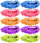 10 TK 5 Paari Duster Mop Sussid jalatsite kate, multifunktsionaalne &scaron;enillkiust pestav tolmumopiga sussid P&otilde;randapuhastusjalatsid koduks