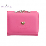 Naiste rahakott, metallist armastus, s&uuml;da, moekiri, mini-kolmekordne mitme pesaga kaardid tasku l&uuml;hikese &otilde;hukese rahakoti m&uuml;nt roosa punane v&auml;rv