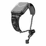 Naiste teemantidega reguleeritav k&auml;ev&otilde;ru Apple Watch 8 rihmale Series 7 6 SE 5 4 3 Metallrihm Ultra 49mm 41mm 45mm 40mm 44mm Kett 38/40/41mm must