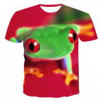 Suvised 3D Funny Tree Frog Graafilised T-s&auml;rgid meestele Mood vabaaja loomade tr&uuml;kisega T-s&auml;rk Isiksus Huvitav trend T-s&auml;rk L