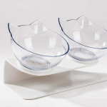 Libisemiskindel kahekordne kassikauss koos t&otilde;stetud alusega lemmikloomatoit kassis&ouml;&ouml;tja kaitseb emakakaela selgrool&uuml;li kassitoidukauss koertele Lemmikloomatooted None