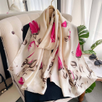 Kvaliteetsed luksuslikud siidist sallid peapael Sallid kaelasall naistele kett siidist sall naiste dekoratiivne sall 180*90cm valge