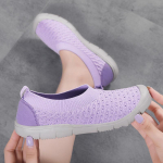Naiste tossud Slip-ons hingavast v&otilde;rgust jalutusjalatsid Kerged moodsad jalan&otilde;ud Ortopeedilised jalatsid Silmkoelised Sportlikud vabaajajalatsid t&uuml;drukutele EU: 36 lilla