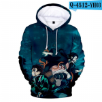 Anime Hoodie Demon Slayer Meeste Hoodie Prindiga topeltv&auml;rviline kapuuts Unisex dressipluus Harajuku Cartoon vabaaja topid XXXL