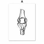 Seinakunstitr&uuml;kk L&otilde;uendmaal Inimese anatoomia Abstraktne &Uuml;ks joon Luu S&uuml;da Hammas P&otilde;hjala Plakat Dekoratsioon Pildid Meditsiinikabinet A4 21X30cm No Framed