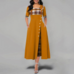 Suvemoodne naiste &uuml;markraega l&uuml;hikeste varrukatega pikk kleit XXXXXL