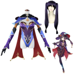 M&auml;ng Mona Megistus Astral Reflection parukas Seksikas kleit Cosplay Halloweeni j&otilde;ulupeo kost&uuml;&uuml;m L-(Costume+Wig)